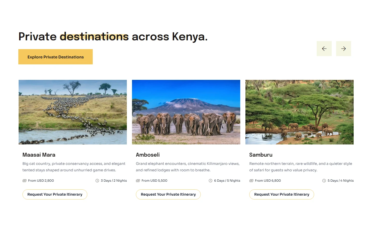 Luxury safari and beach escape packages on the Emynel Luxe Experiences Kenya travel website