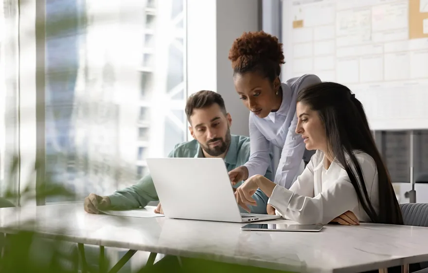 Team planning a project in a meeting
