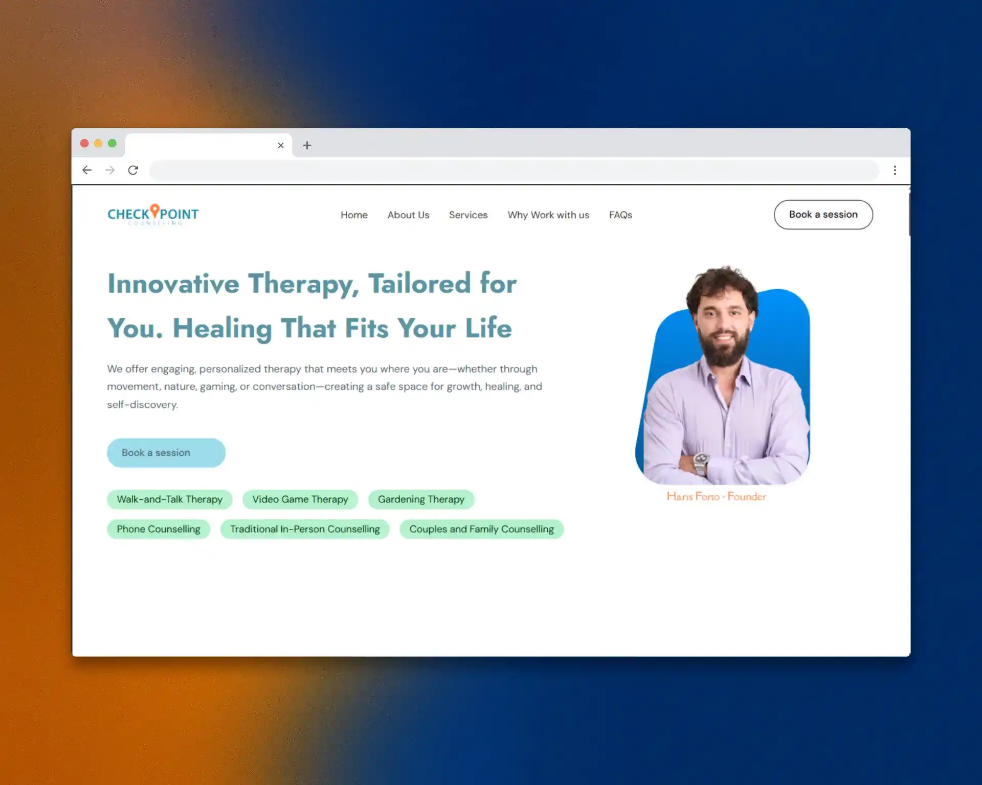 Checkpoint Counselling therapy website homepage
