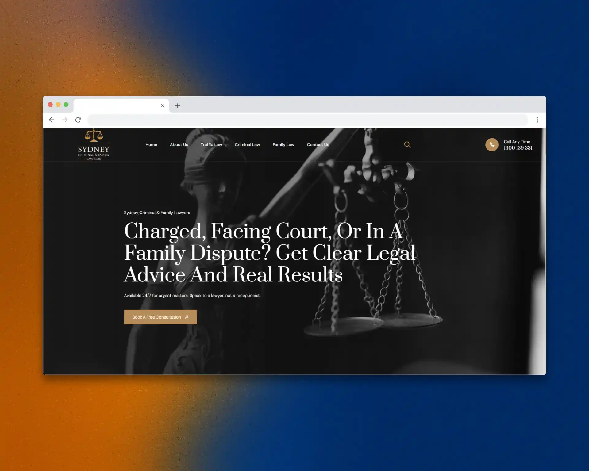 Sydney Criminal and Family Lawyers law firm website homepage